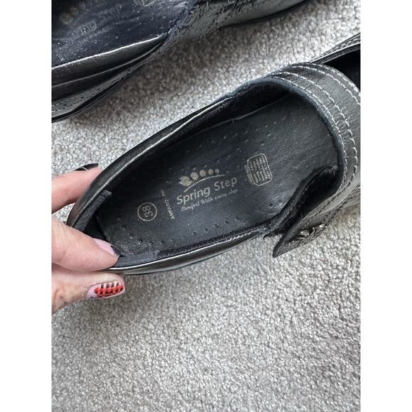 SPRING STEP Amparo Mary Jane Flat Shoes Charcoal 38 7.5 - Picture 8 of 9